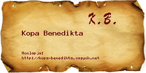 Kopa Benedikta névjegykártya